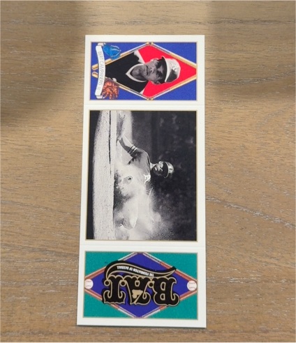 1993 Upper Deck B.A.T. Triple-Folders #1 Hank Aaron — front