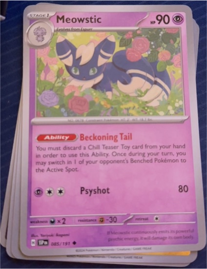 2024 Pokémon SV08: Surging Sparks #85 Meowstic — front