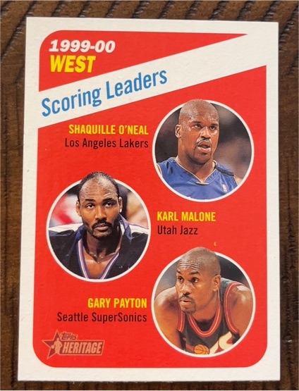 2000-01 Topps Heritage #146 Shaquille O'Neal/Karl Malone/Gary Payton — front
