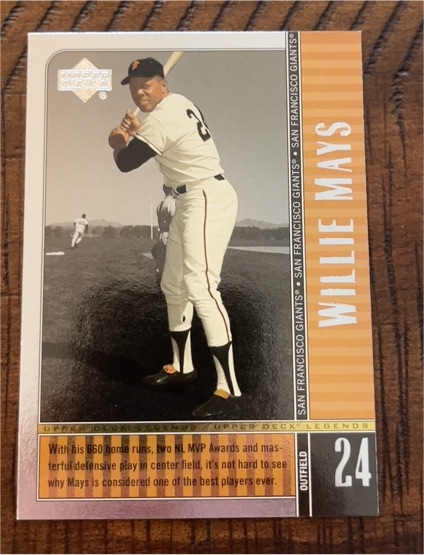 2000 Upper Deck Legends #36 Willie Mays — front