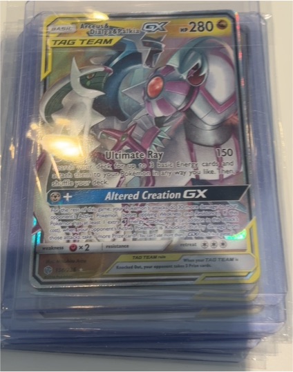 2019 Pokémon SM Cosmic Eclipse #156 Arceus & Dialga & Palkia GX — front