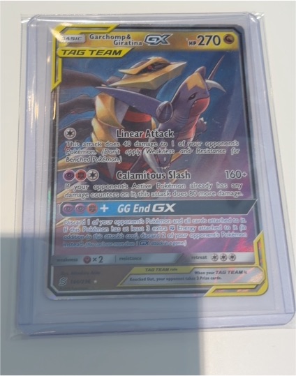 2019 Pokémon TCG Unified Minds #146 Garchomp & Giratina GX — front
