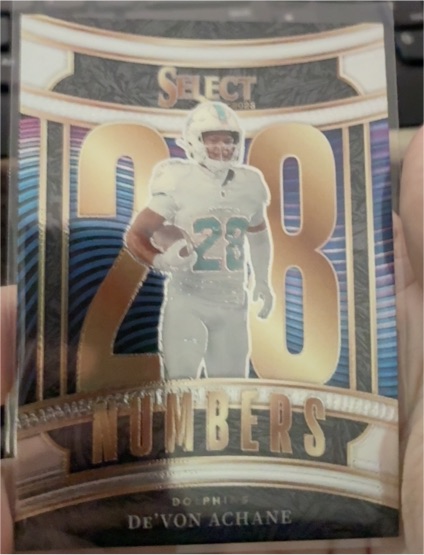2025 Panini Select #13 De'Von Achane Numbers — front