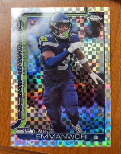 2025 Topps Chrome #348 Nick Emmanwori X-Fractor Rookie Seahawks — front