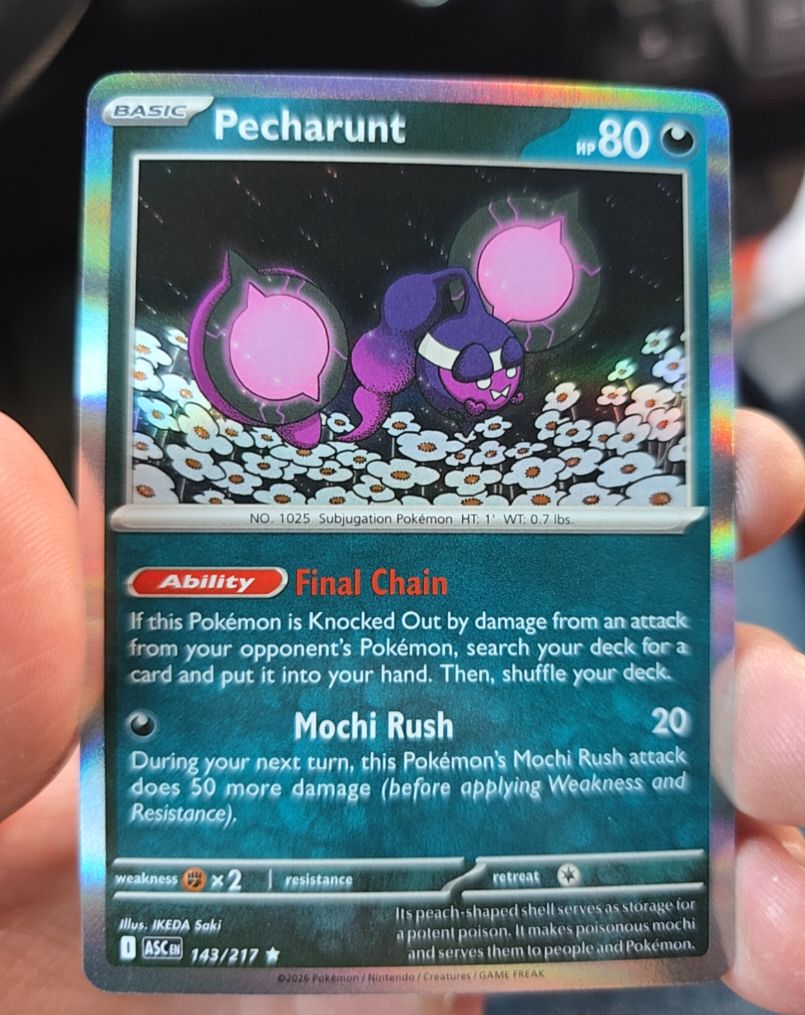 2026 Pokémon Ascended Heroes #143 Pecharunt — front