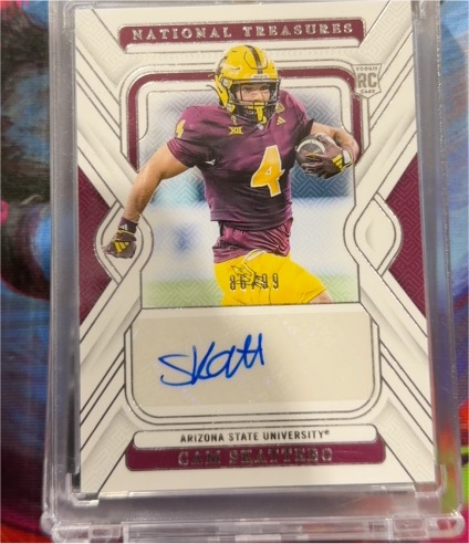2025 Panini National Treasures Collegiate #120 Cam Skattebo — front