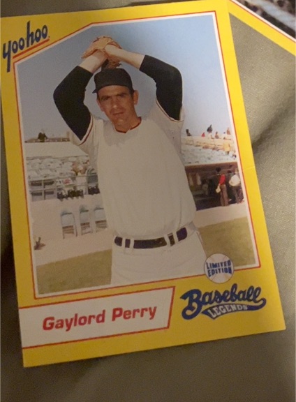 1993 Yoo-Hoo Baseball Legends #NNO Gaylord Perry — front