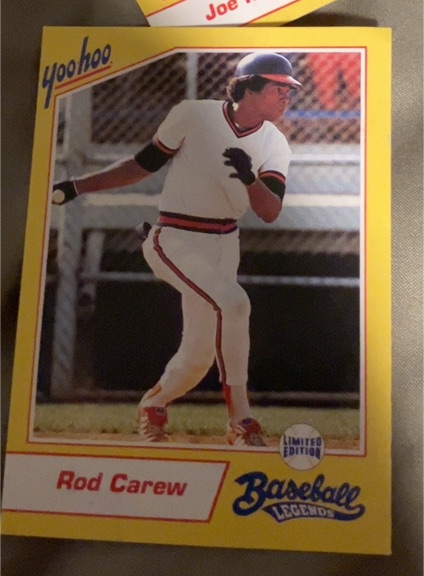 1993 Yoo-Hoo Baseball Legends #NNO Rod Carew — front