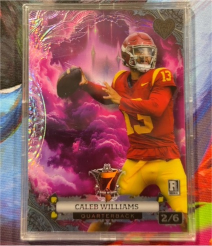 2024 Wild Card 7 Card Stud Caleb Williams Hearts #2/6 — front