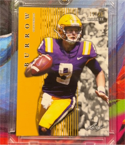 2020 Leaf #R-01 Joe Burrow Rookie Card — front