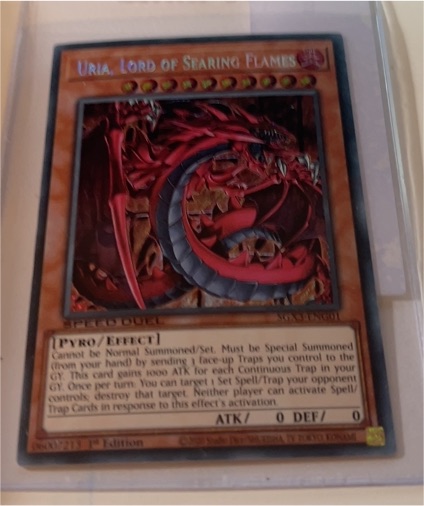 2006 Yu-Gi-Oh! SOI-EN001 Uria, Lord of Searing Flames — front