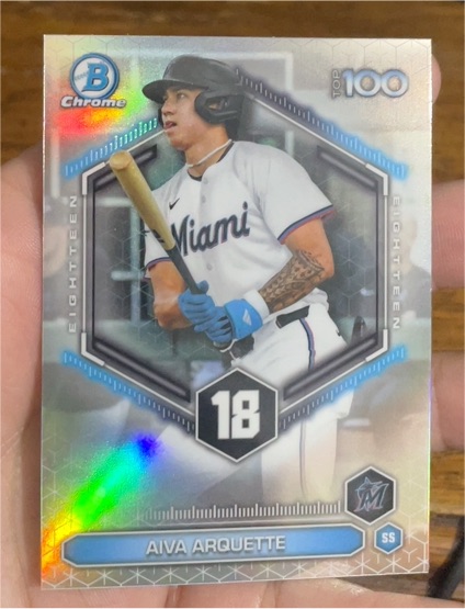 2026 Bowman Chrome Top 100 #BTP-18 Aiva Arquette — front