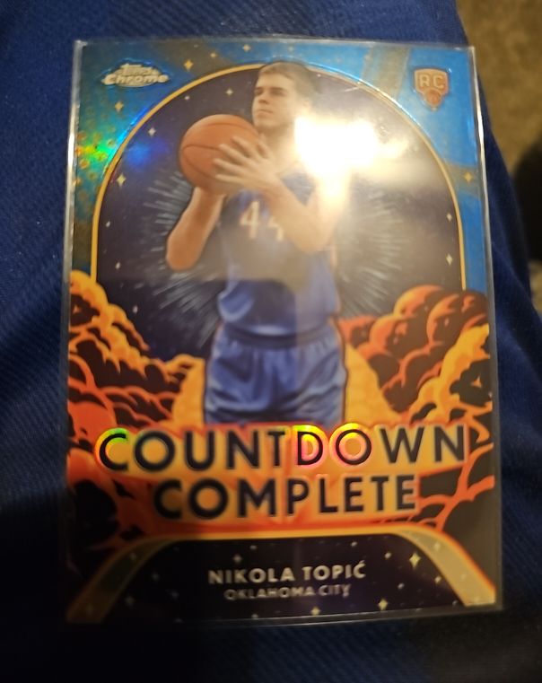 2024-25 Topps Chrome #CC-19 Nikola Topic Countdown Complete Blue — front