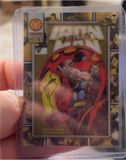2025 Topps Chrome Marvel Iron Man Gold Insert #IM-6 Crash And Burn — front