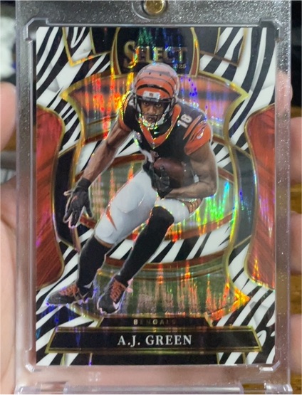 2025 Panini Select Concourse #99 A.J. Green Zebra Prizm — front