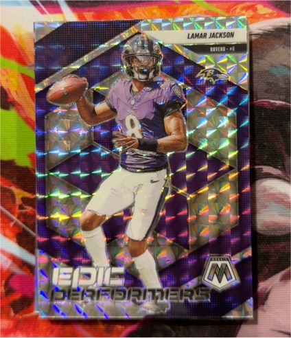 2025 Panini Mosaic Epic Performers #3 Lamar Jackson — front