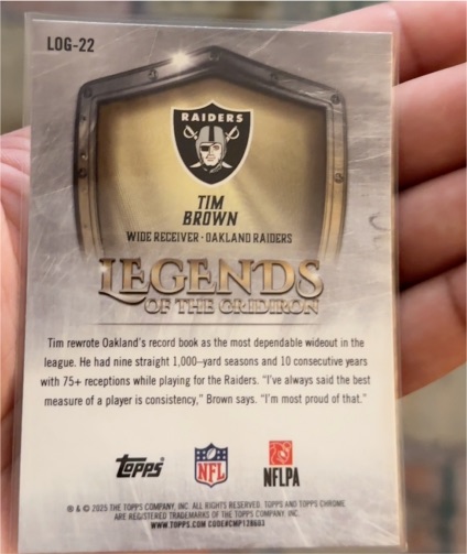 2025 Topps Chrome #LOG-22 Tim Brown — front
