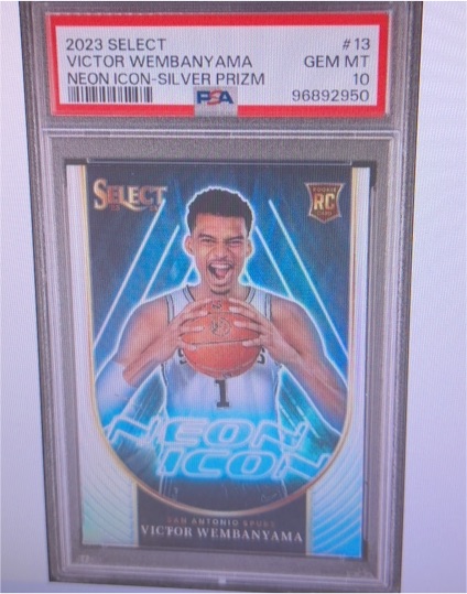 2023 Panini Select #13 Victor Wembanyama Neon Icon Silver Prizm — front