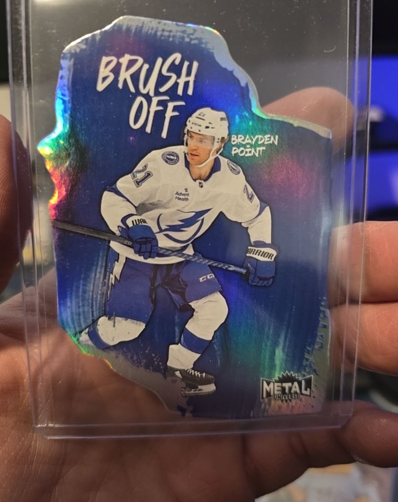 2025-26 SkyBox Metal Universe #5 of 30 Brayden Point Brush Off — front