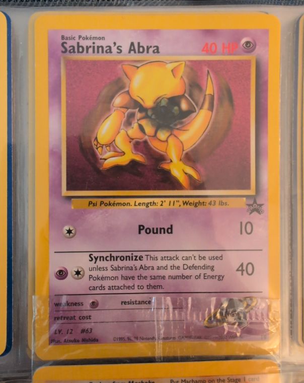 1999 Pokémon Sabrina's Abra #93 Gym Challenge — front