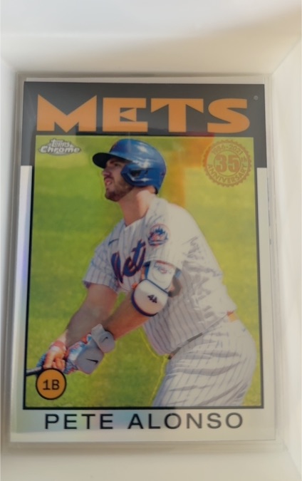 2021 Topps Chrome #86BC-10 Pete Alonso 1986 Topps Baseball 35th Anniversary — front