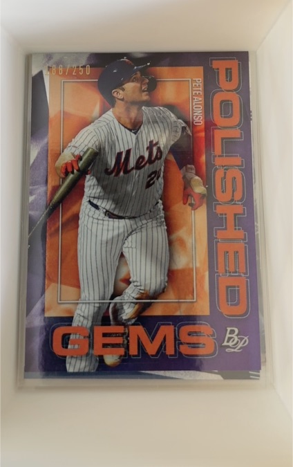 2020 Bowman Platinum #PG-13 Pete Alonso Polished Gems Purple — front