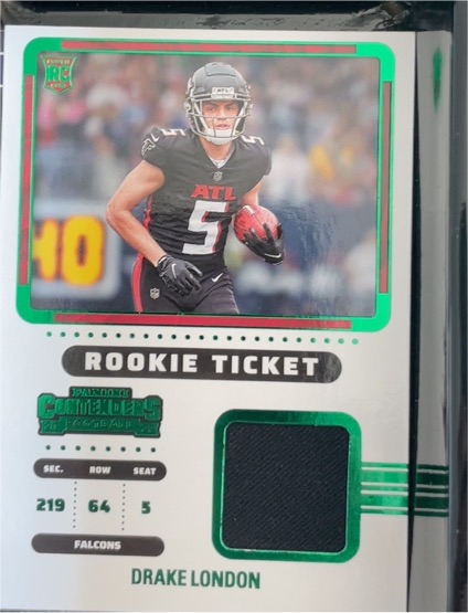 2022 Panini Contenders Rookie Ticket #RTS-DLO Drake London — front