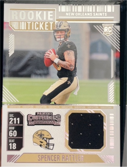 2024 Panini Contenders Rookie Ticket Swatches #RTS-SRR Spencer Rattler — front