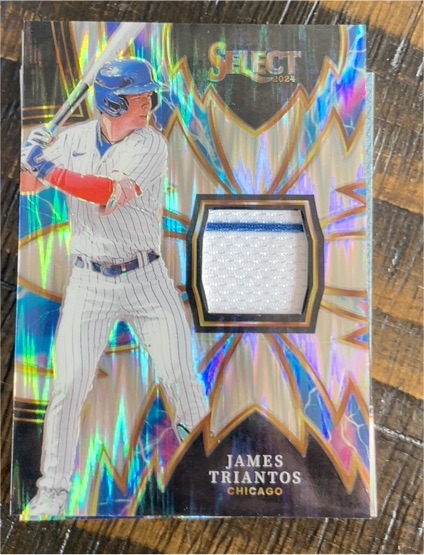 2024 Panini Select #SPK-JT James Triantos Sparks Flash Prizm Patch — front