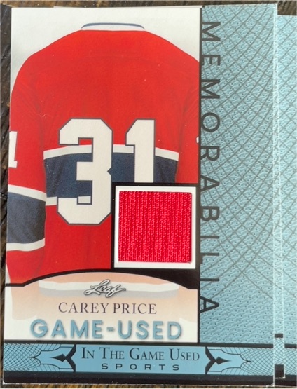 2024 Leaf In The Game Used #GUM-21 Carey Price — front