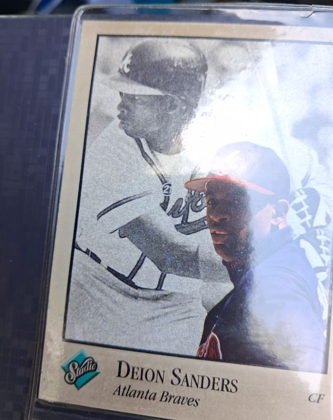 1992 Leaf Studio #9 Deion Sanders Atlanta Braves — front