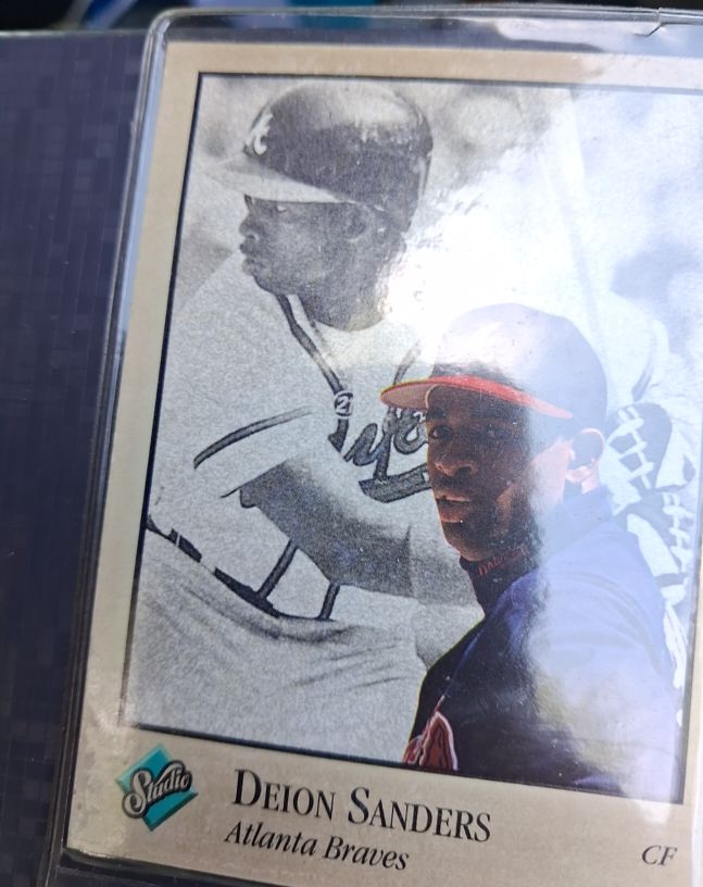 1992 Leaf Studio #9 Deion Sanders Atlanta Braves — front