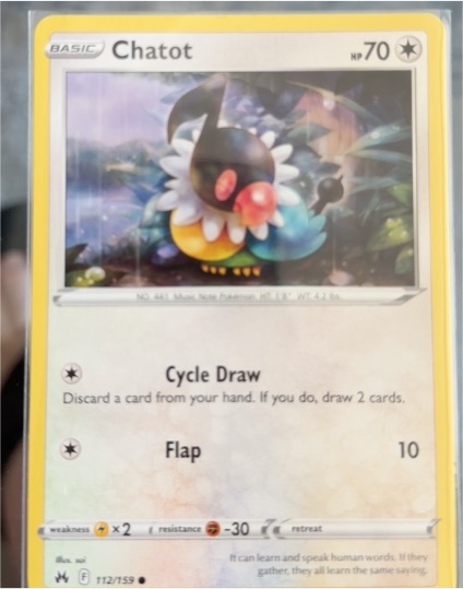 2023 Pokémon Sword & Shield Crown Zenith #112 Chatot — front