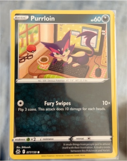 2023 Pokémon TCG Crown Zenith #077 Purrloin — front