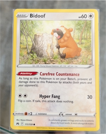 2023 Pokémon Crown Zenith #111 Bidoof — front