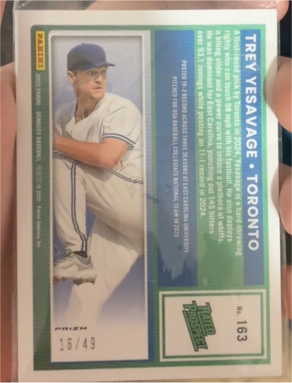2025 Panini Donruss #163 Trey Yesavage — front