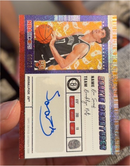2025-26 Topps NBA Hoops Rookie Signatures #HRS-BS Ben Saraf — front