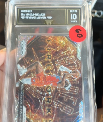 2023 Panini Prizm #16 Shai Gilgeous-Alexander Fireworks Fast Break Prizm — front