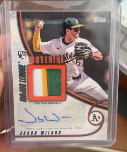 2025 Topps Update #MMU-JWI Jacob Wilson Major League Materials RC — front