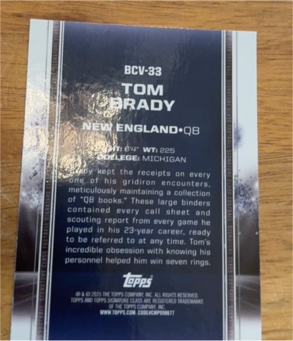 2011 Topps Toppstown #BCV-33 Tom Brady — front