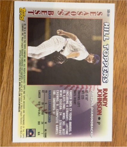 2023 Topps Archives Hill Toppers #SB-20 Randy Johnson — front