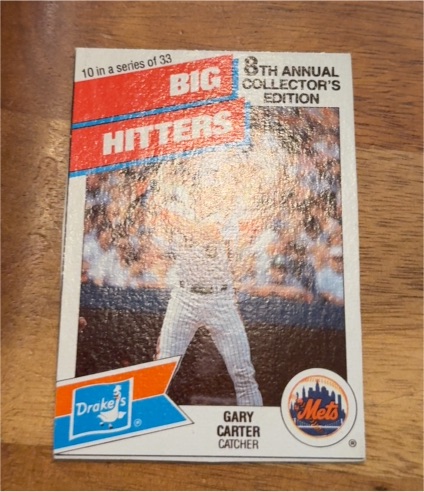 1988 Drake's Big Hitters #10 Gary Carter — front