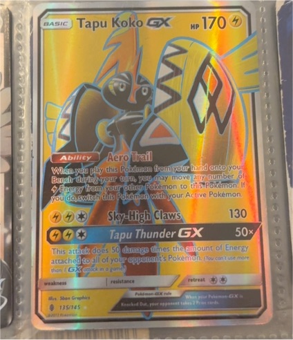 2017 Pokémon TCG Sun & Moon Guardians Rising #135 Tapu Koko GX — front