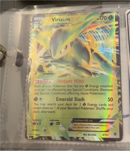2013 Pokémon Plasma Blast #9 Virizion EX — front