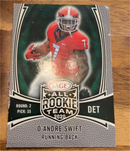 2020 Sage All Rookie Team #RT10 D'Andre Swift — front