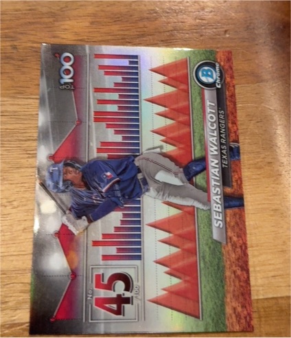 2024 Bowman Chrome Top 100 #BTP-45 Sebastian Walcott — front