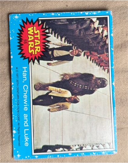 1977 Topps Star Wars #55 Han, Chewie and Luke — front