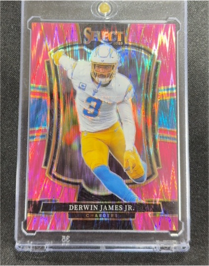 2025 Panini Select #103 Derwin James Jr. Pink Shock Prizm — front