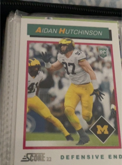 2022 Score - 1992 Throwback Rookie #TB6 Aidan Hutchinson — front