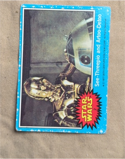 1977 Topps Star Wars Blue Series 1 #2 See-Threepio and Artoo-Detoo — front